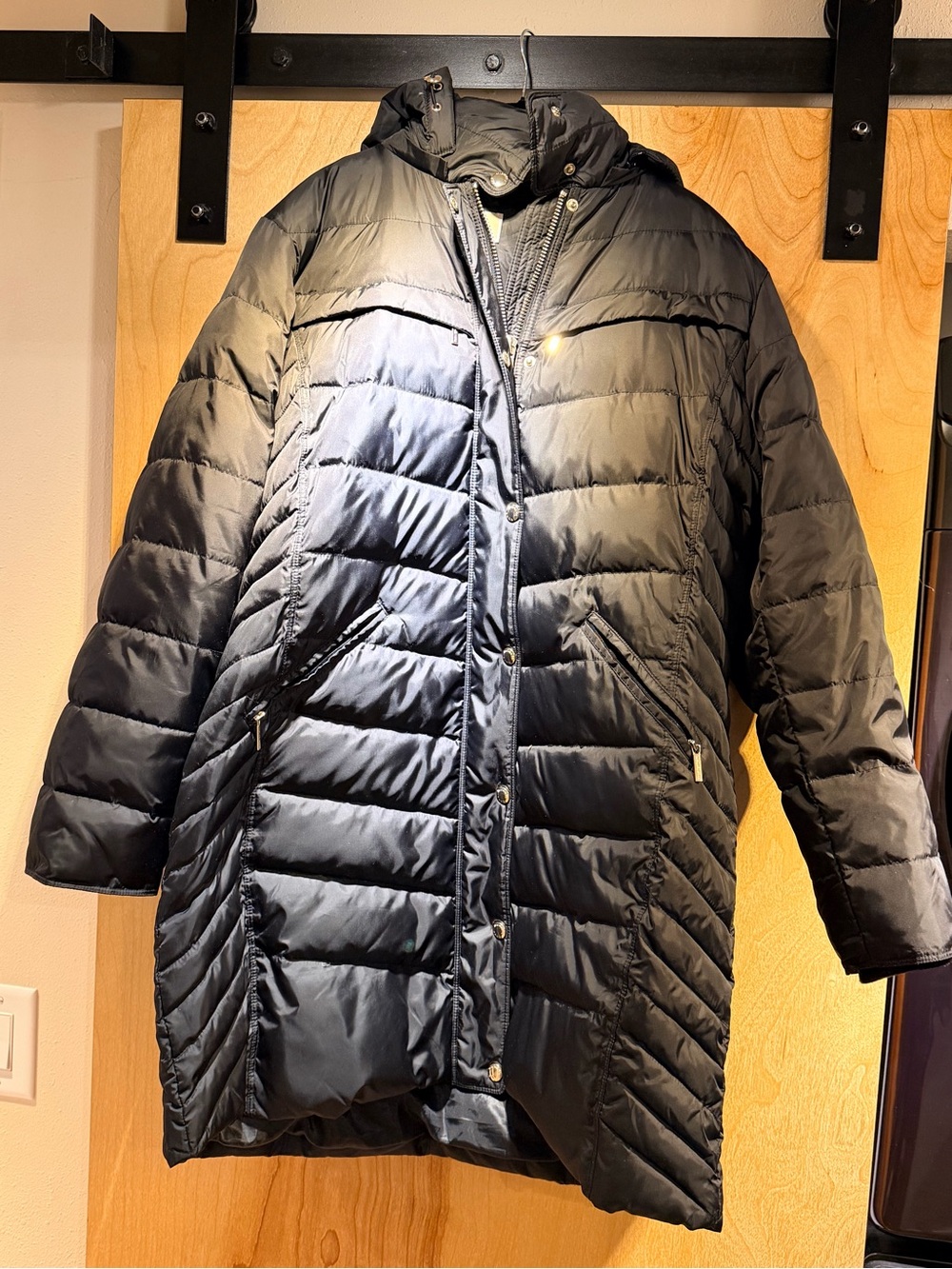Michael Kors Black Quilted Hooded Puffer Coat